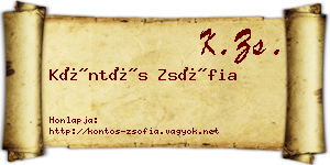 Köntös Zsófia névjegykártya